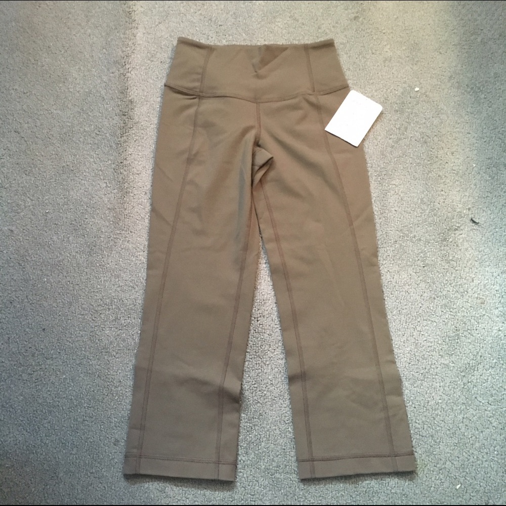 Olive Green Lululemon Gather and Grow Crop